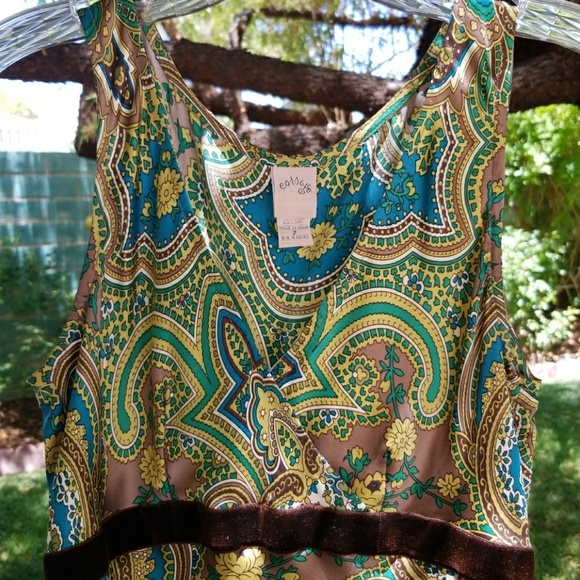 SOLD! EUC silk paisley summer dress sz 2 - Picture 2 of 6